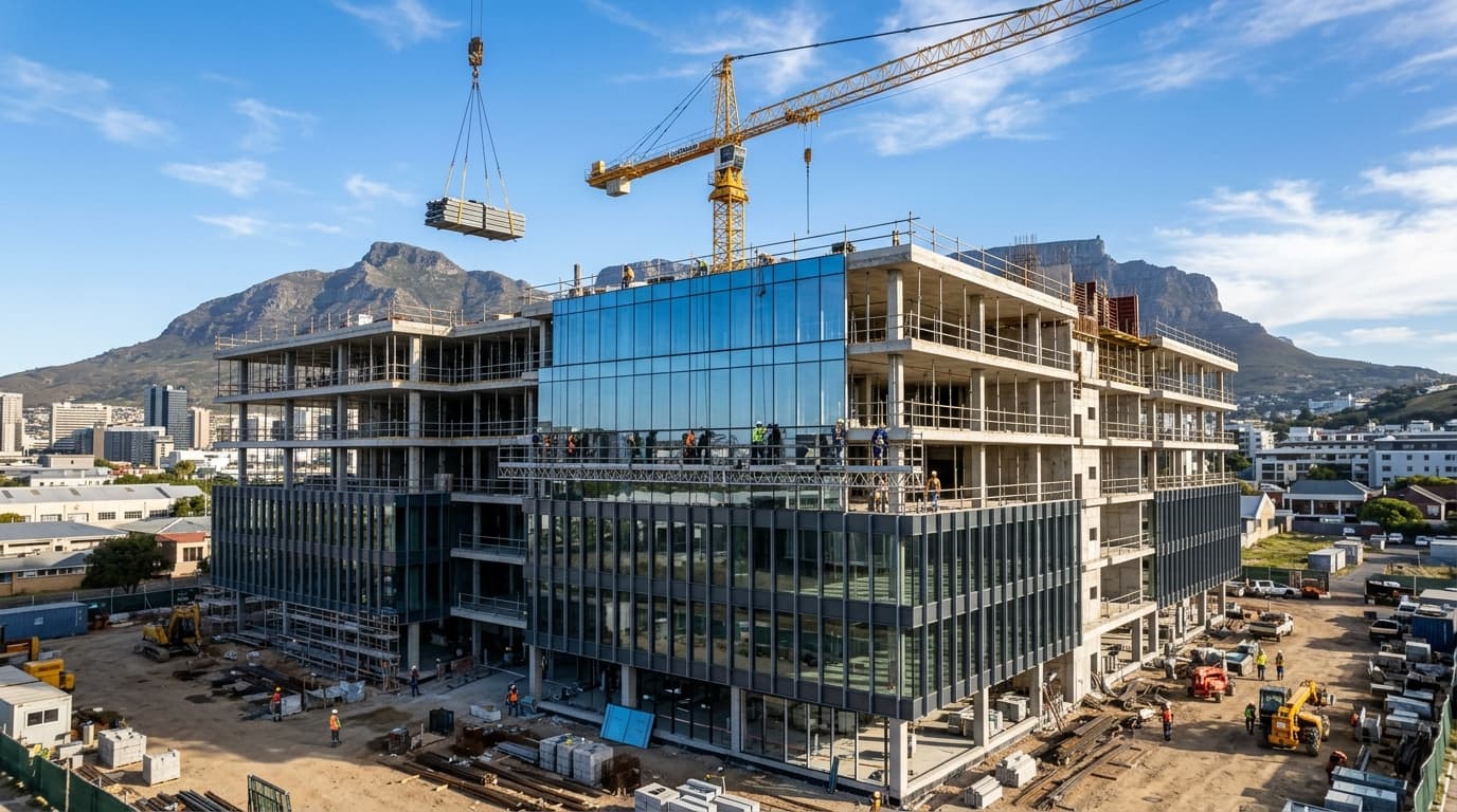Multi-Storey Commercial Development with Tower Crane Operations