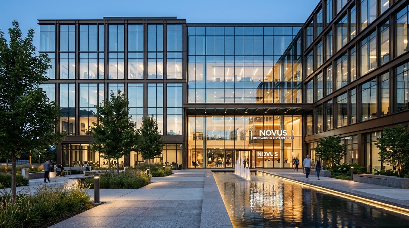 Modern Commercial Office Facade & Architectural Curtain Glazing
