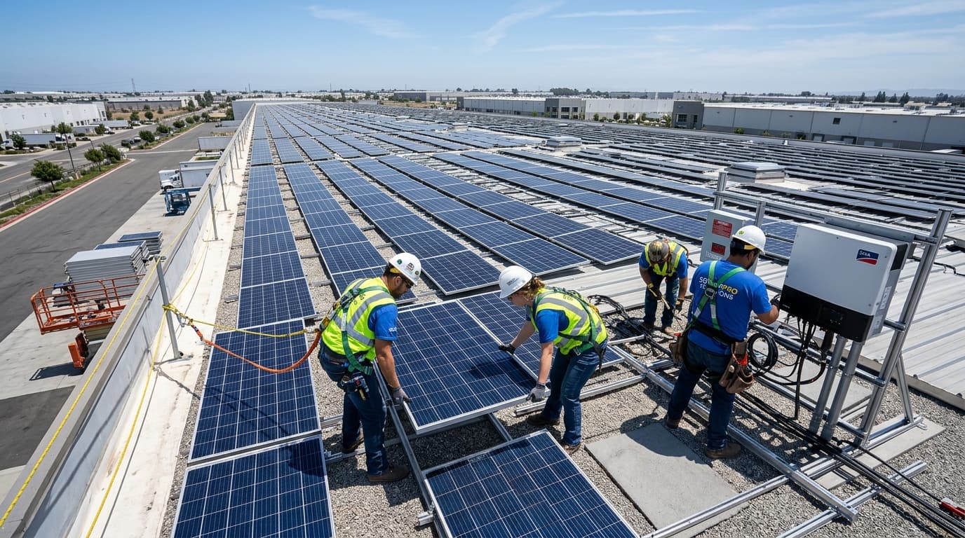 Industrial Rooftop Solar PV Installation & Off-Grid Storage Arrays